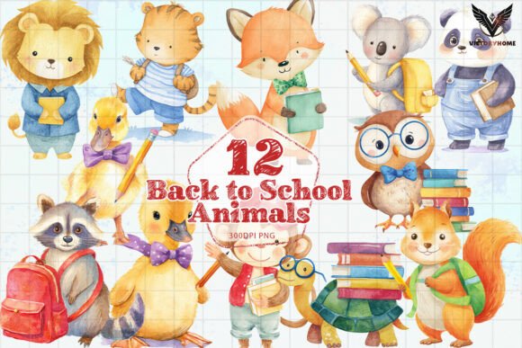Back to School Animals PNG for Creative and Practical Projects