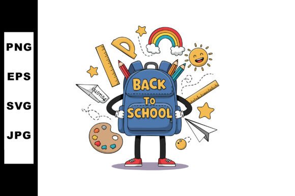 Back to School Blue Backpack with Statio