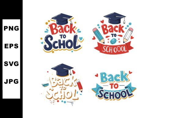 Back to School Cap and Pencil Vector Set