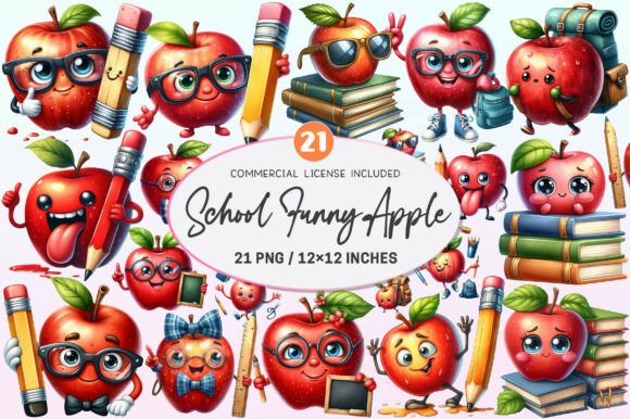 Back to School Funny Apple: A Playful Addition to Your Creative Projects