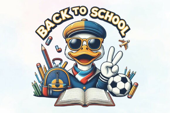 Back to School Png School Goose Png: High-Quality Clip Art for Creative Projects
