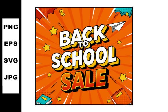 Back to School Sale Text with Paper Plan