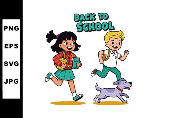 Children Running Back to School with Boo: Capturing the Joy of New Beginnings