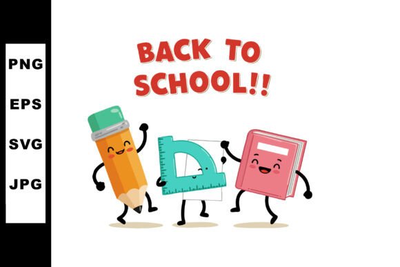 Cute Back to School Characters with Penc