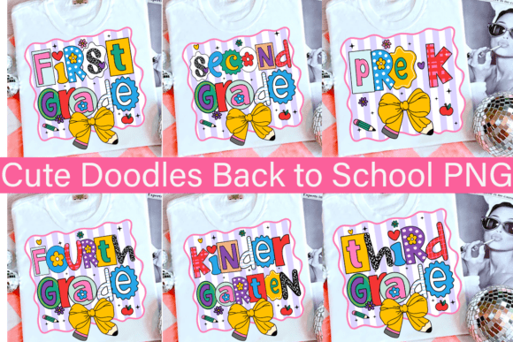 Cute Doodles Back to School PNG Bundle