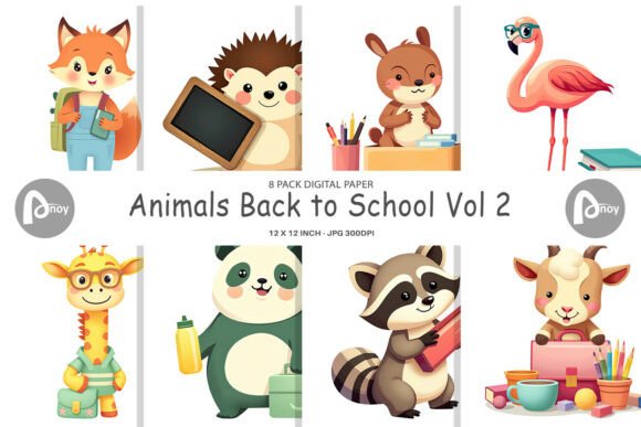 Digital Paper Back to School Animals: A Creative Resource for Artists and Designers